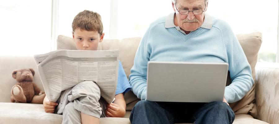 Echanges de médias entre générations