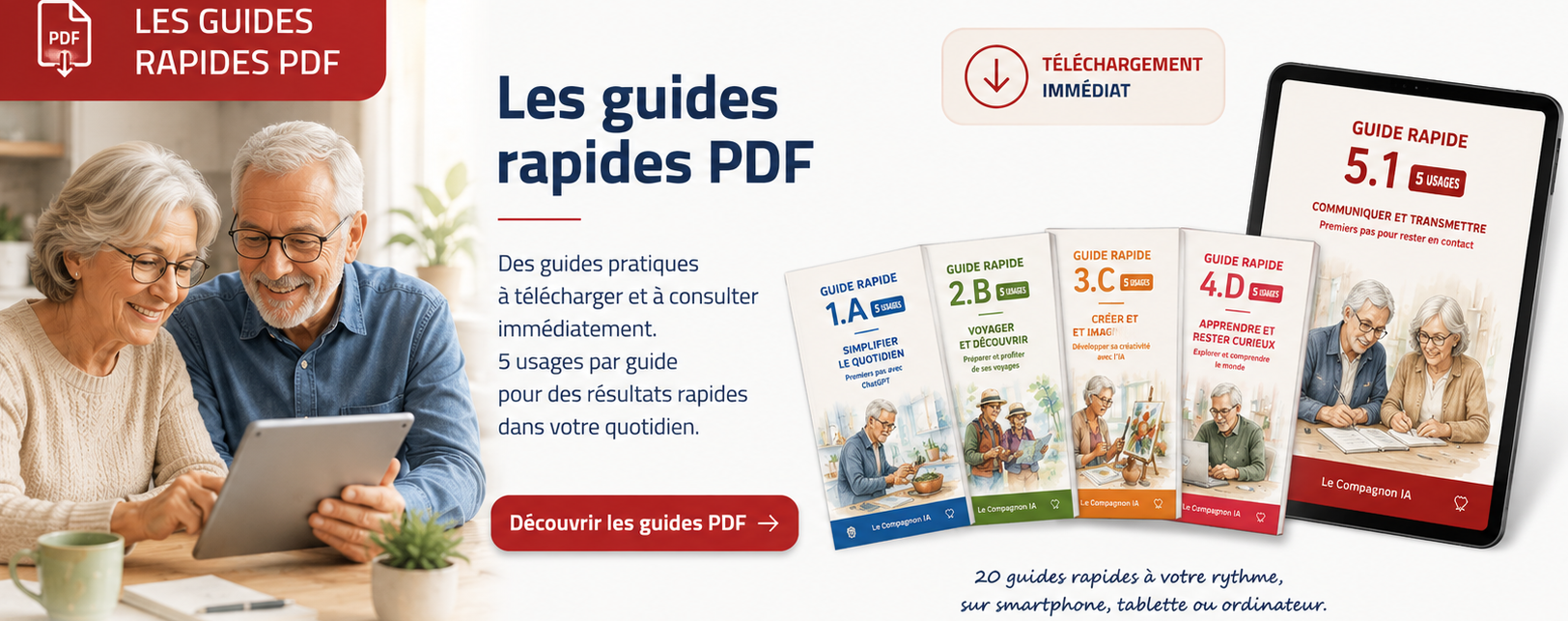 Les guides rapides IA à télécharger  pour Seniors